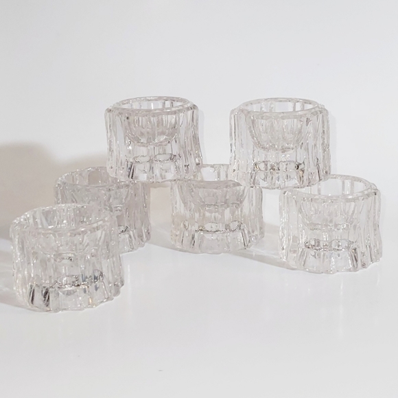 Open Salt Dips, Set of 6, Portland US Glass Antique EAPG Cellar Clear - Picture 6 of 7